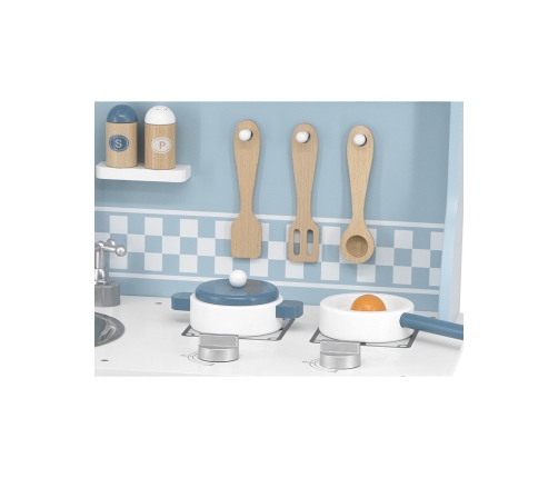 VIGA PolarB Drewniana Kuchnia z Akcesoriami Silver - Blue