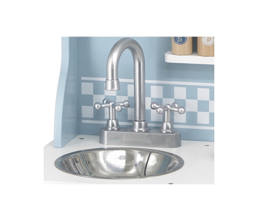 VIGA PolarB Drewniana Kuchnia z Akcesoriami Silver - Blue