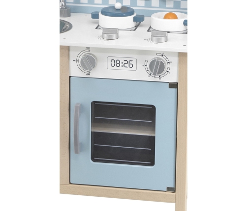 VIGA PolarB Drewniana Kuchnia z Akcesoriami Silver - Blue