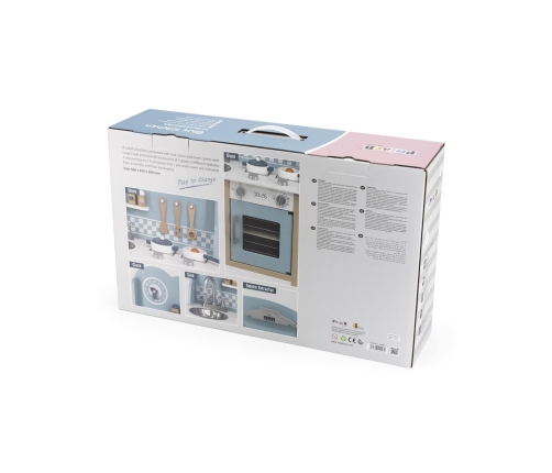 VIGA PolarB Drewniana Kuchnia z Akcesoriami Silver - Blue