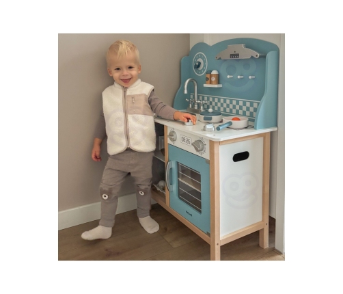 VIGA PolarB Drewniana Kuchnia z Akcesoriami Silver - Blue