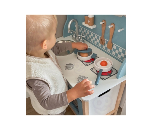 VIGA PolarB Drewniana Kuchnia z Akcesoriami Silver - Blue