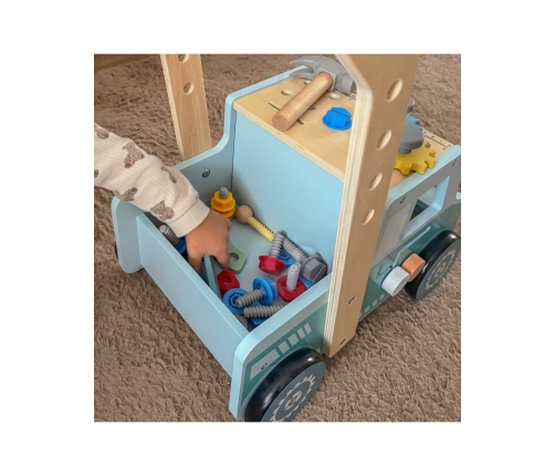 TOOKY TOY Drewniany Chodzik Samochód Mini Warsztat STEM
