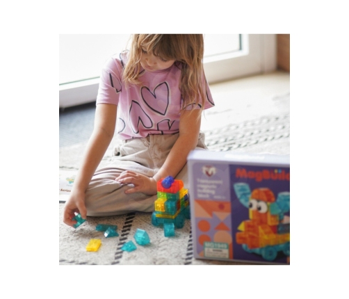 WOOPIE Przezroczyste Magnetyczne Klocki Konstrukcyjne 43 el.