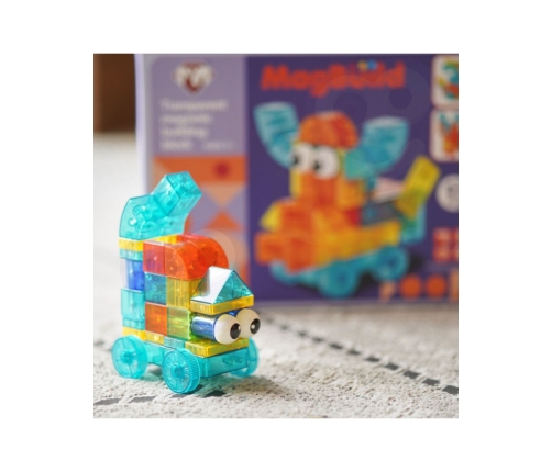 WOOPIE Przezroczyste Magnetyczne Klocki Konstrukcyjne 43 el.