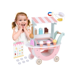 WOOPIE GREEN Lodziarnia XXL Sklepik Pastelowy Wózek z Lodami