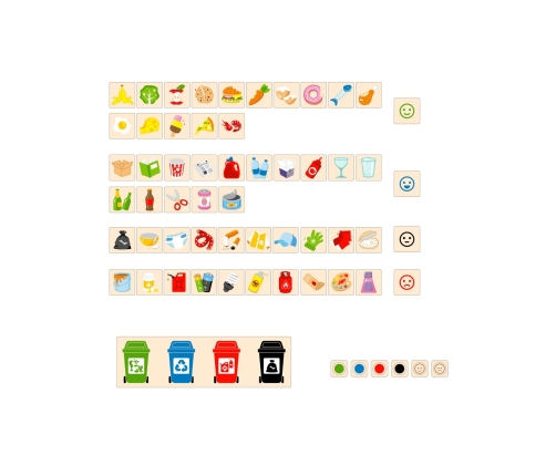 VIGA Układanka Gra edukacyjna drewniana do nauki sortowania śmieci