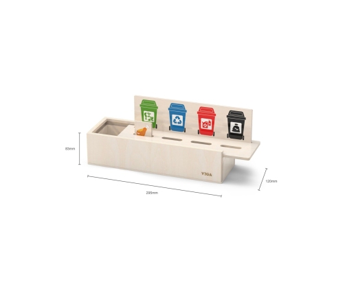 VIGA Układanka Gra edukacyjna drewniana do nauki sortowania śmieci