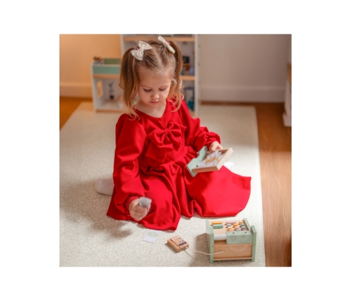 WOOPIE GREEN Drewniana Kasa Sklepowa Edukacyjna z Akcesoriami 23 el. FSC