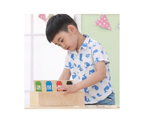 VIGA Układanka Gra edukacyjna drewniana do nauki sortowania śmieci