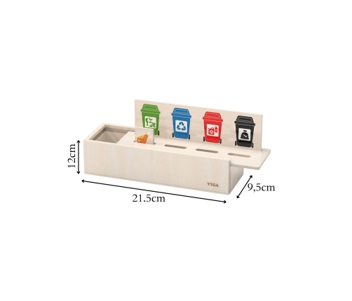 VIGA Układanka Gra edukacyjna drewniana do nauki sortowania śmieci
