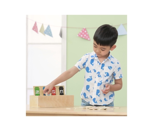 VIGA Układanka Gra edukacyjna drewniana do nauki sortowania śmieci