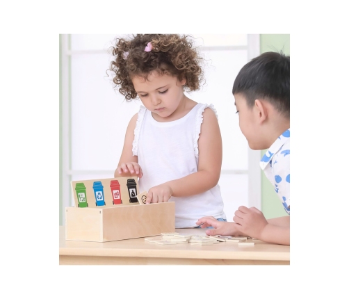 VIGA Układanka Gra edukacyjna drewniana do nauki sortowania śmieci