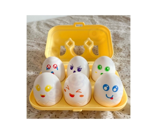 WOOPIE Układanka Sorter Montessori Dopasuj Kształty Wesołe Kurczaczki Jajka 6szt