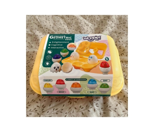 WOOPIE Układanka Sorter Montessori Dopasuj Kształty Wesołe Kurczaczki Jajka 6szt