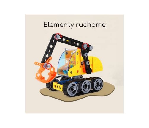 WOOPIE Klocki Konstrukcyjne Zbuduj Pojazdy Budowlane 8 Modeli STEAM