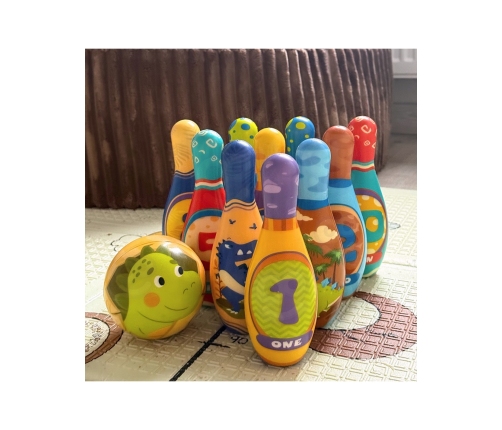 WOOPIE Gra Zręcznościowa Kręgle Dinozaury Zestaw 12el.