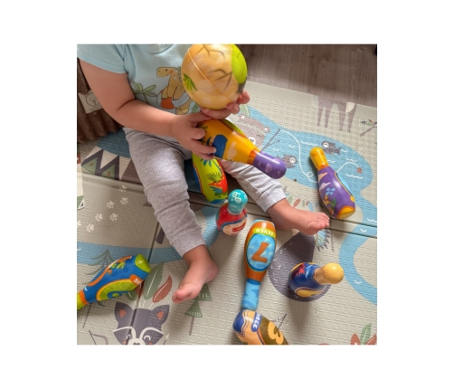 WOOPIE Gra Zręcznościowa Kręgle Dinozaury Zestaw 12el.