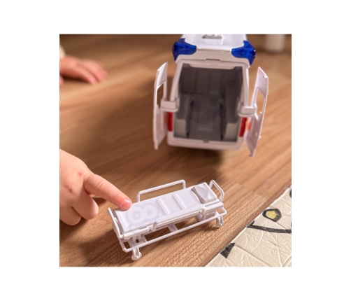 WOOPIE Pogotowie Karetka Ambulans Nosze w Zestawie + Sygnały Dźwiękowe I Świetlne