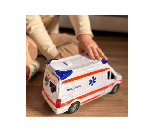 WOOPIE Pogotowie Karetka Ambulans Nosze w Zestawie + Sygnały Dźwiękowe I Świetlne