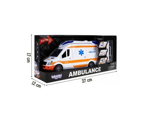 WOOPIE Pogotowie Karetka Ambulans Nosze w Zestawie + Sygnały Dźwiękowe I Świetlne
