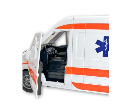 WOOPIE Pogotowie Karetka Ambulans Nosze w Zestawie + Sygnały Dźwiękowe I Świetlne