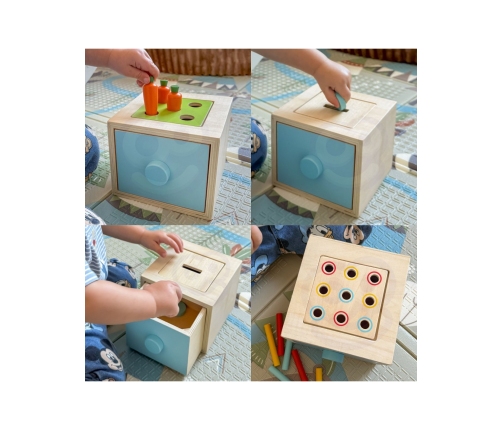TOOKY TOY Box Pudełko XXL Montessori Edukacyjne 7w1 Sensoryczne 16-18 Mies.
