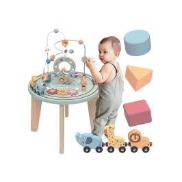 TOOKY TOY Drewniany Stół Aktywności Montessori Pętla Motoryczna TOOKY TOY Drewniany Stół Aktywności Montessori Pętla Motoryczna