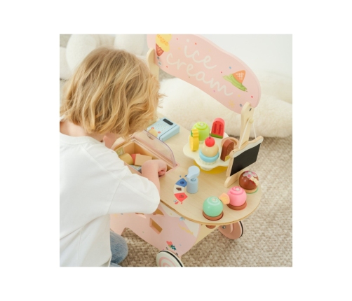 CLASSIC WORLD Drewniana Lodziarnia 3w1 Wózek 40 el.