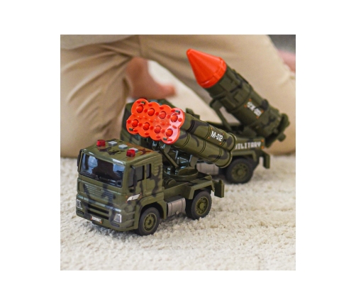 WOOPIE Zestaw Pojazdów Wojskowych z Wyrzutnią Czołg Helikopter 4SZT Skala 1:20