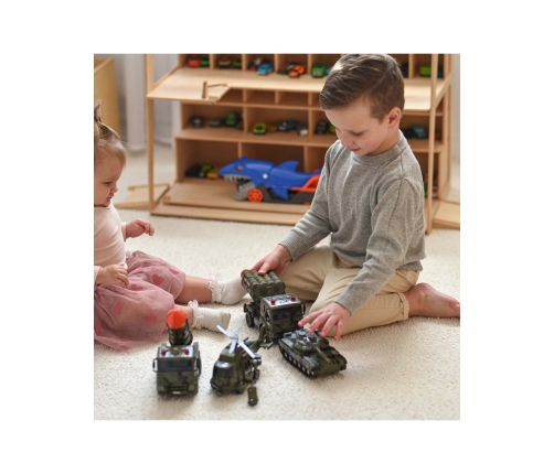 WOOPIE Zestaw Pojazdów Wojskowych z Wyrzutnią Czołg Helikopter 4SZT Skala 1:20