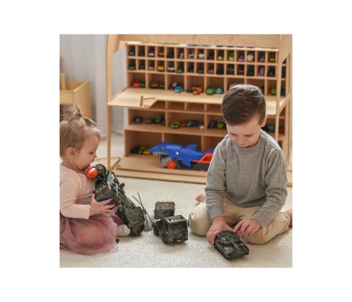 WOOPIE Zestaw Pojazdów Wojskowych z Wyrzutnią Czołg Helikopter 4SZT Skala 1:20