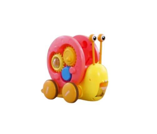 WOOPIE Ślimak do Ciągnięcia 4w1 Cymbałki Zębatki Sensoryczne Wyrzutnia + Małe Autko
