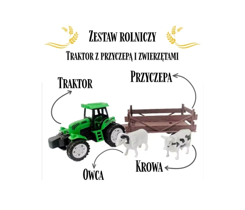 WOOPIE Traktor Rolniczy z Przyczepką i Zwierzętami