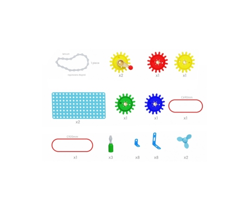 MASTERKIDZ Zestaw Akcesoriów Mix Koła Zębate do Paneli Ściennych STEM 198 el.
