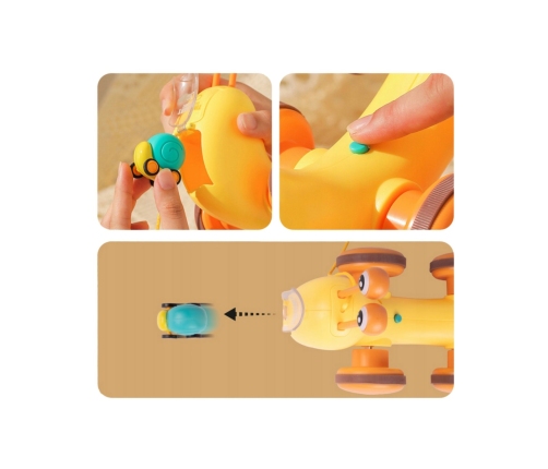 WOOPIE Ślimak do Ciągnięcia 4w1 Cymbałki Zębatki Sensoryczne Wyrzutnia + Małe Autko