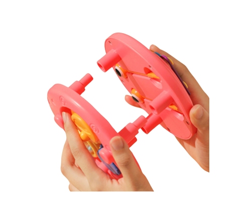 WOOPIE Ślimak do Ciągnięcia 4w1 Cymbałki Zębatki Sensoryczne Wyrzutnia + Małe Autko