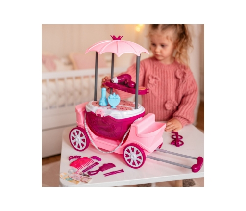 WOOPIE Salon Piękności Urody Toaletka na Kółkach Wózek Wlizka 31 akc. 4w1