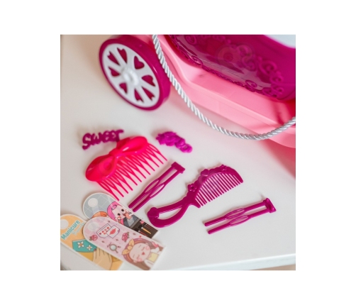 WOOPIE Salon Piękności Urody Toaletka na Kółkach Wózek Wlizka 31 akc. 4w1