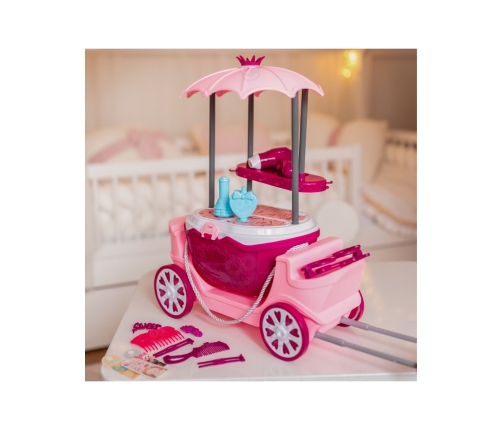 WOOPIE Salon Piękności Urody Toaletka na Kółkach Wózek Wlizka 31 akc. 4w1