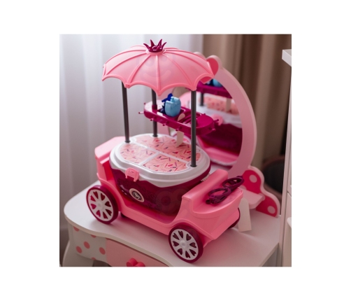 WOOPIE Salon Piękności Urody Toaletka na Kółkach Wózek Wlizka 31 akc. 4w1