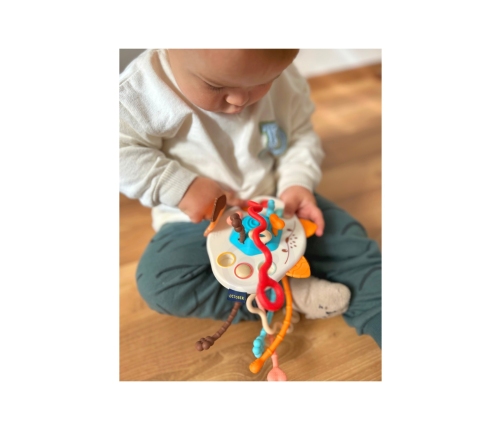 WOOPIE BABY Zabawka Sensoryczna Montessori Gryzak Grzechotka Wielofunkcyjny Lis