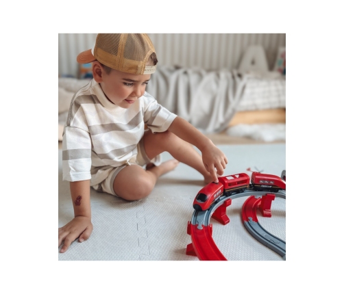 WOOPIE Kolejka Elektryczna Tor Samochodowy Straż Helikopter Auta 92 el.