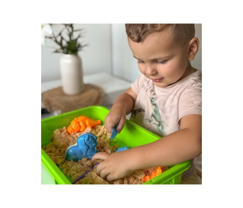 WOOPIE Piasek Kinetyczny 1,5 kg Zestaw XXL ZOO Safari Stolik z Foremkami