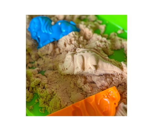 WOOPIE Piasek Kinetyczny 1,5 kg Zestaw XXL ZOO Safari Stolik z Foremkami