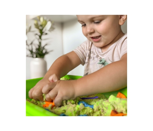 WOOPIE Piasek Kinetyczny 1,5 kg Zestaw XXL ZOO Safari Stolik z Foremkami