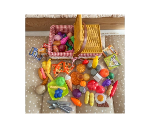 WOOPIE Kosz Piknikowy Owoce Warzywa Fast Food Zestaw XXL 103el.