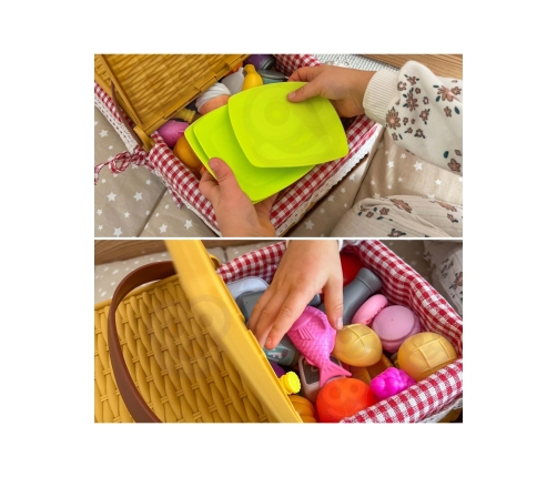 WOOPIE Kosz Piknikowy Owoce Warzywa Fast Food Zestaw XXL 103el.