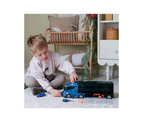 WOOPIE Zestaw Cieżarówka Transporter 3w1 Niebieski Policja