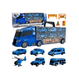 WOOPIE Zestaw Cieżarówka Transporter 3w1 Niebieski Policja
